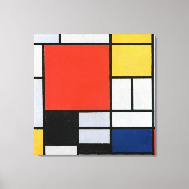 Impressão Em Tela Piet Mondrian Red, Yellow, Blue e Black (1921) (Frente)
