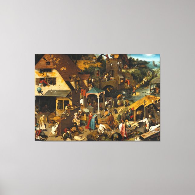 Impressão Em Tela Pieter Bruegel, o Proverbo Holandês Mais Velho (Frente)