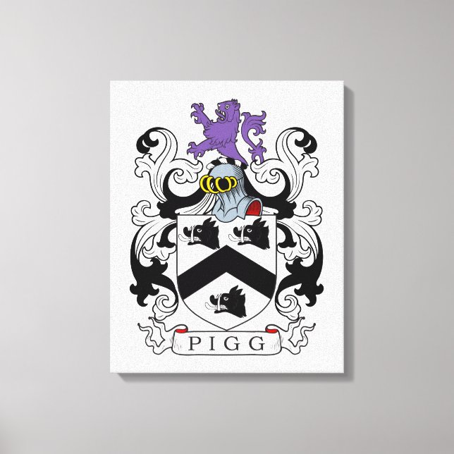 Impressão Em Tela Pigg Family Crest (Frente)