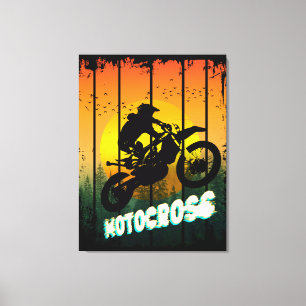 Impressão Em Tela Piloto de esportes de motocicleta de natureza de m