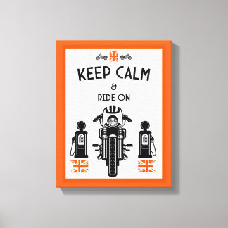 Impressão Em Tela Piloto de Motocicleta Clássica Britânica