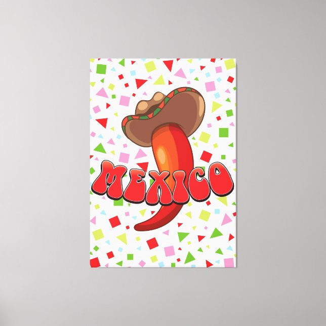 Impressão Em Tela Pimenta México Chilli festa fofa (Frente)