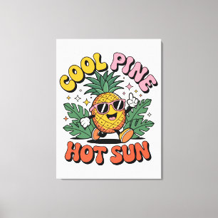 Impressão Em Tela Pine Cool Sol Quente Vibrações de Verão Retro Abac