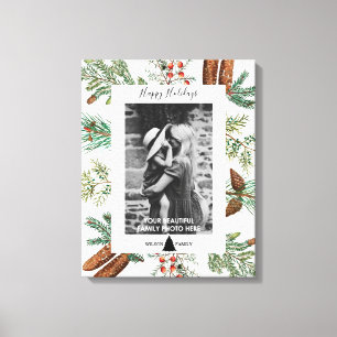 Impressão Em Tela Pine de Fotografia da Família Feriados Felizes de