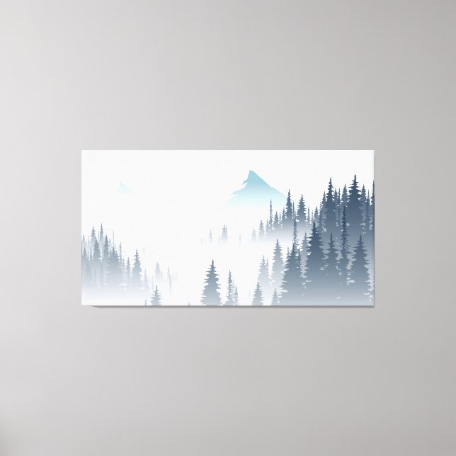 Impressão Em Tela Pine Foggy Forest (Frente)