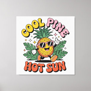 Impressão Em Tela Pine Legal Sol Quente Vibrações de Verão Retrô