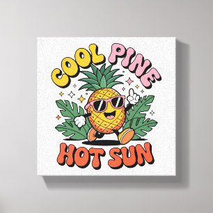 Impressão Em Tela Pine Legal Sol Quente Vibrações de Verão Retro