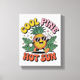 Impressão Em Tela Pine Legal Sol Quente Vibrações de Verão Retro Aba