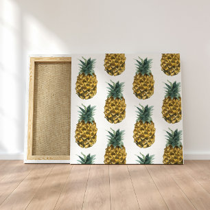 Impressão Em Tela Pineapple Tropical Sem Costura Padrão