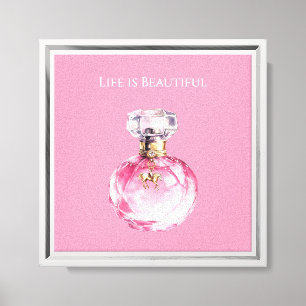 Impressão Em Tela Pingente de Cavalo de Frasco de Perfume Rosa