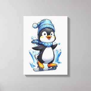 Impressão Em Tela Pinguim de Inverno Estacando no Gelo