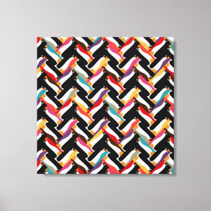 Impressão Em Tela pinguim herringbone