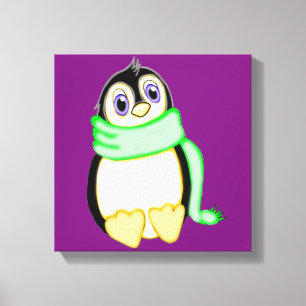 Impressão Em Tela Pinguim Perky 12 x 12