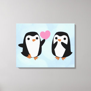 Impressão Em Tela Pinguins apaixonados