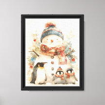 Pinguins de Papai Noel Aconchegantes Berçário Pare