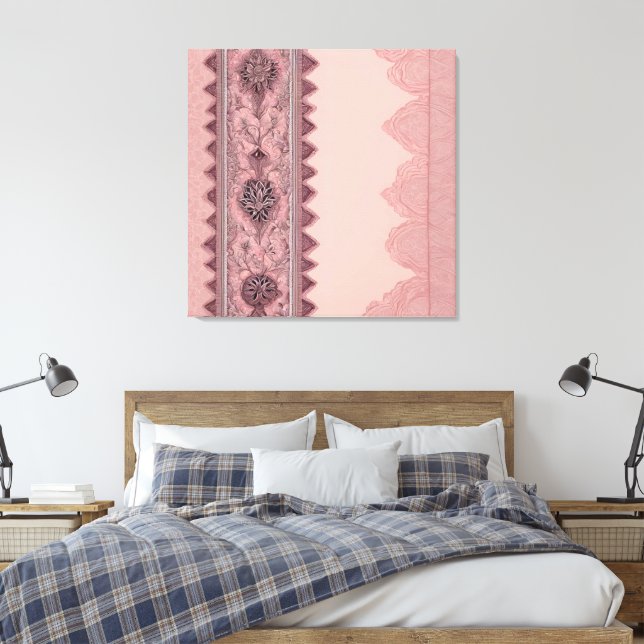 Impressão Em Tela Pink and beige patterns AI art  (Insitu(Quarto))