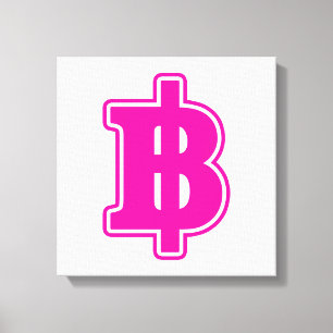Impressão Em Tela PINK BAHT SGN ฿ Moeda Moeda Tailandesa ฿