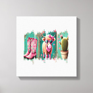 Impressão Em Tela Pink Cowgirl Valentine Png, Heart Png