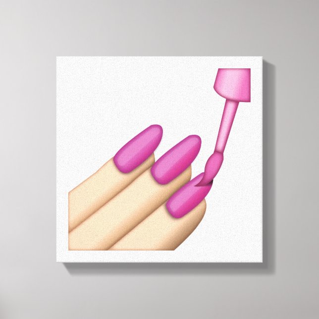 Impressão Em Tela Pink Nail Polonês - Emoji (Frente)