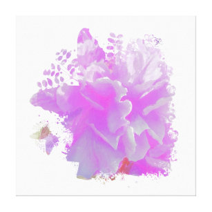 Impressão Em Tela *~* Pink Peony Painting Art Butterfly AR3