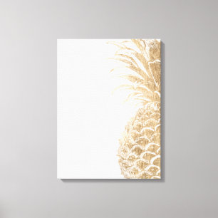 Impressão Em Tela Pinneanás Tropical Dourada