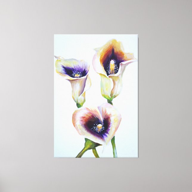 Impressão Em Tela Pintado Calla Lillies Belo Buquê (Frente)