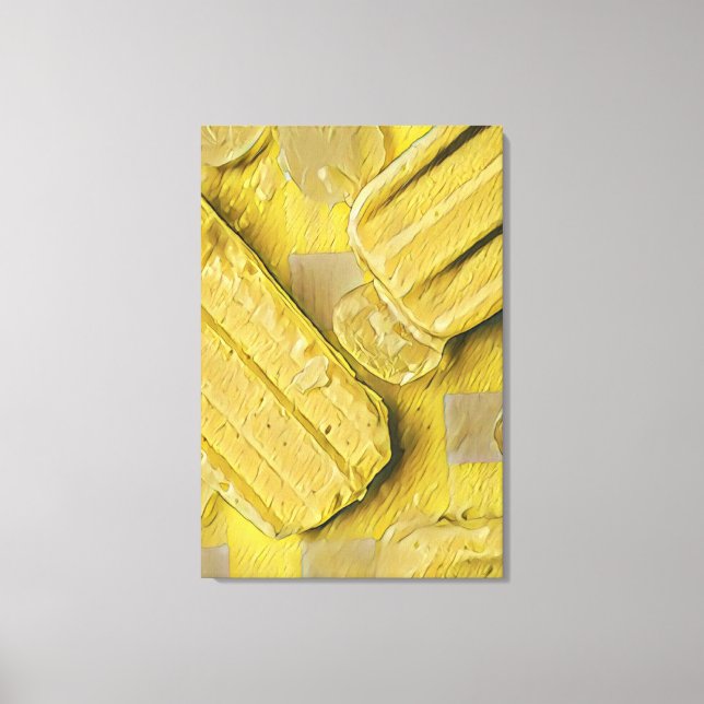Impressão Em Tela Pintel de cone de sorvete amarelo (Frente)