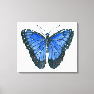 Impressão Em Tela Pintor aquoso da borboleta Azul Morpho