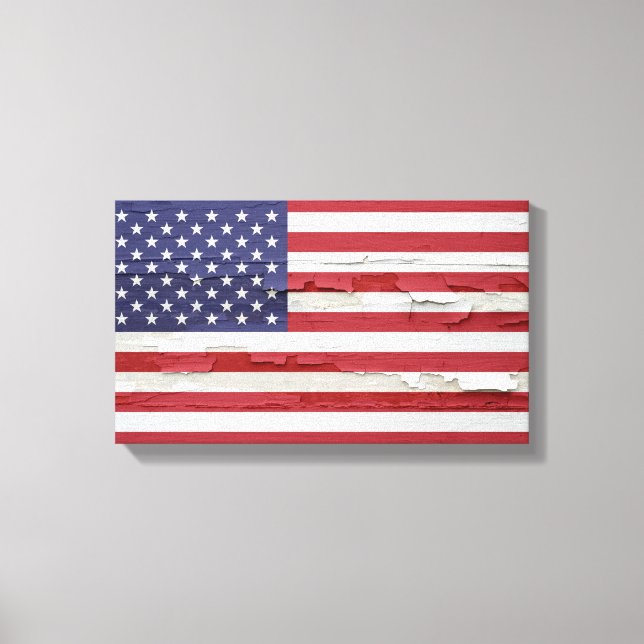 Impressão Em Tela Pintor de Bandeira Americana (Frente)