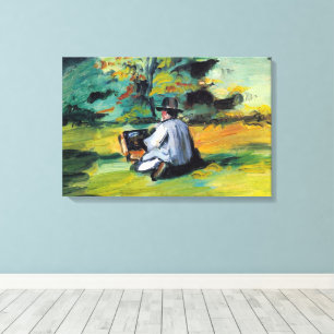 Impressão Em Tela Pintor em Trabalho por Paul Cezanne, Arte Fina Vin