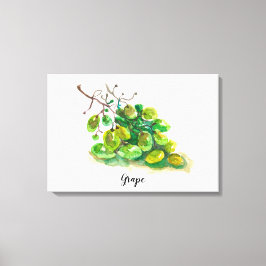 Impressão Em Tela Pintura a aquarela de uva.