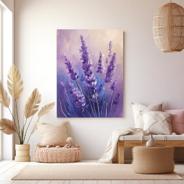 Impressão Em Tela Pintura a Óleo Campo de Lavanda