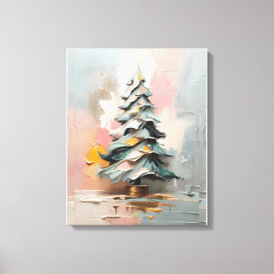 Impressão Em Tela pintura a óleo de abstrato da árvore de Natal