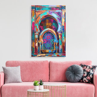 Impressão Em Tela Pintura a Óleo de Arquitetura de Fonte Mosaico Mar