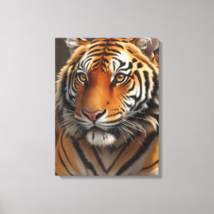 Impressão Em Tela Pintura a óleo de Tigre Maiestoso