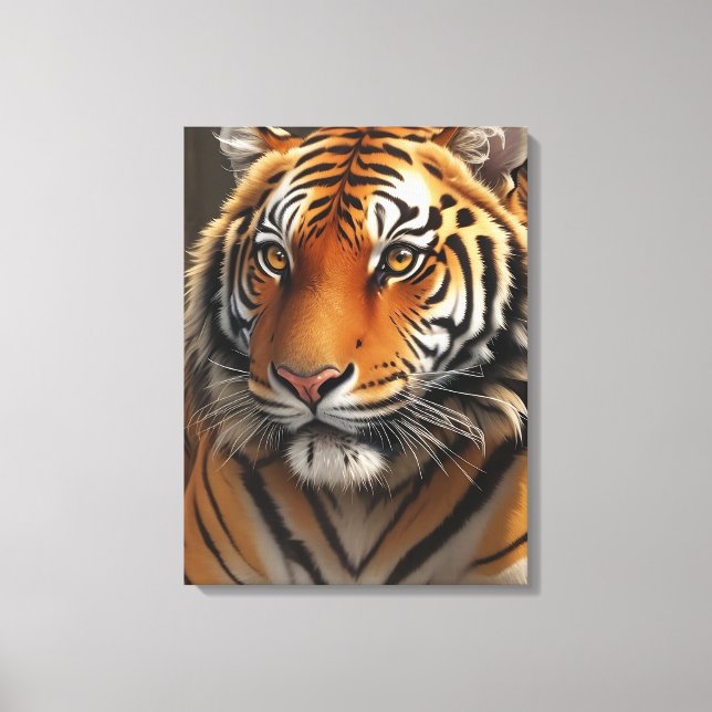 Impressão Em Tela Pintura a óleo de Tigre Maiestoso (Frente)