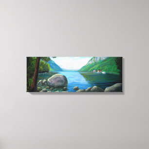Impressão Em Tela Pintura a óleo de Westmore Vermont do lago