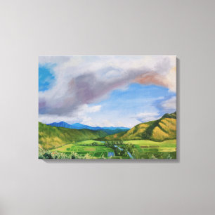 Impressão Em Tela Pintura a óleo do Havaí no Vale do Hanalei