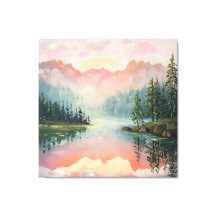 pintura a óleo do nascer do sol sobre as montanhas