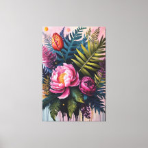 Pintura a Óleo Flor & Folhas