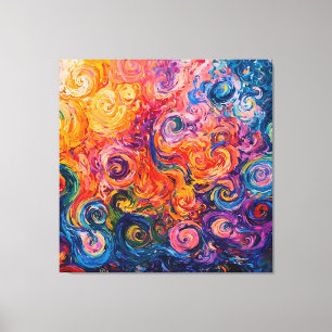 Impressão Em Tela Pintura a Óleo Redemoinhos Psicodélicos