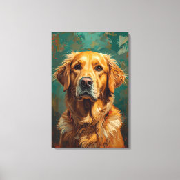 Impressão Em Tela Pintura a óleo vibrante com retrato de Ouro artíst