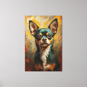 Impressão Em Tela Pintura a óleo vibrante em retrato artístico Chihu