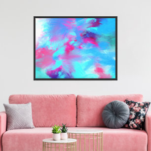 Impressão Em Tela Pintura abstrata amarela preta