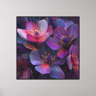 Impressão Em Tela Pintura Abstrata em Tela com Prismas de Pétalas Fl