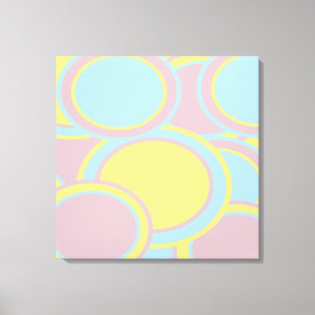 Impressão Em Tela Pintura Abstrata Pastel Moderna (Frente)