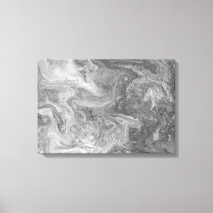 Impressão Em Tela Pintura abstrata preto e branco