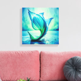 Impressão Em Tela pintura abstrato de tulipa com aquarela