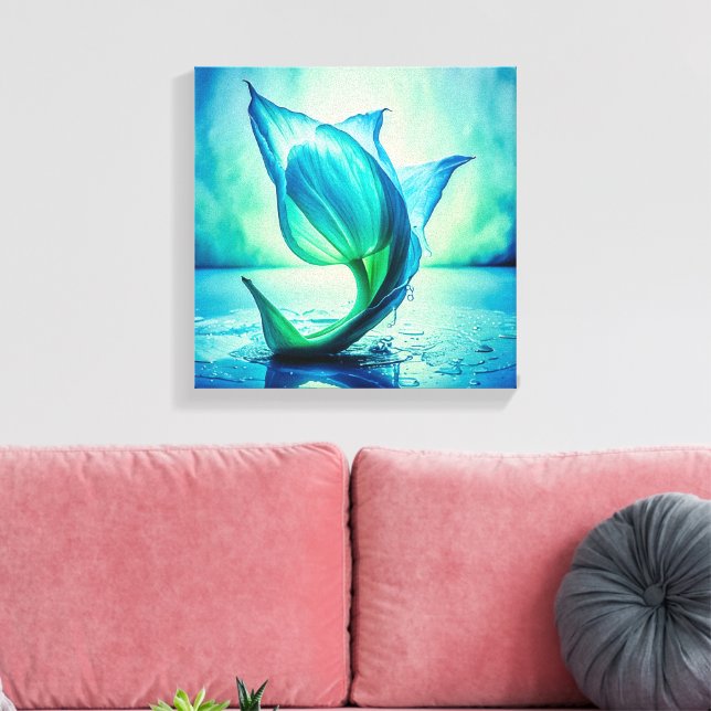 Impressão Em Tela pintura abstrato de tulipa com aquarela (Insitu(Sala de estar))