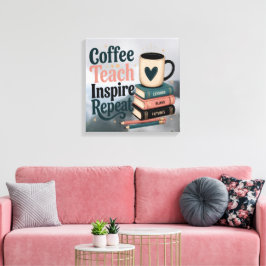 Impressão Em Tela Pintura acrílica: Café e uma manhã cheia de